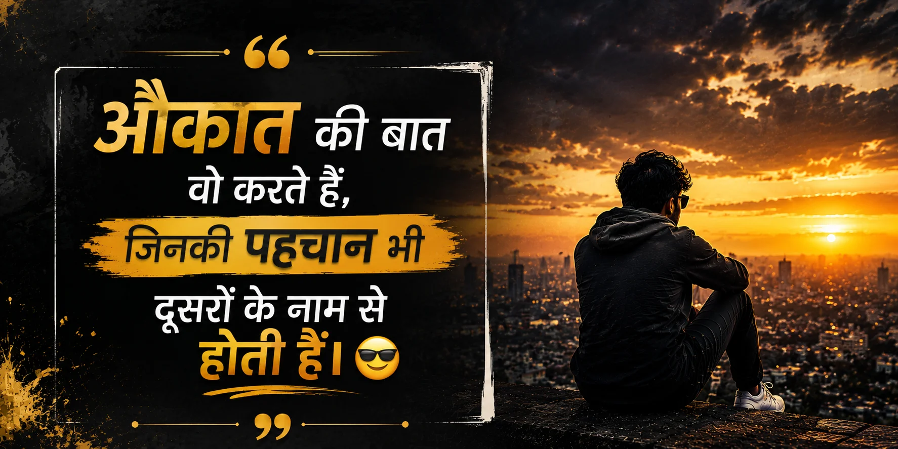 औकात की बात वो करते हैं, जिनकी पहचान भी दूसरों के नाम से होती है। 😎