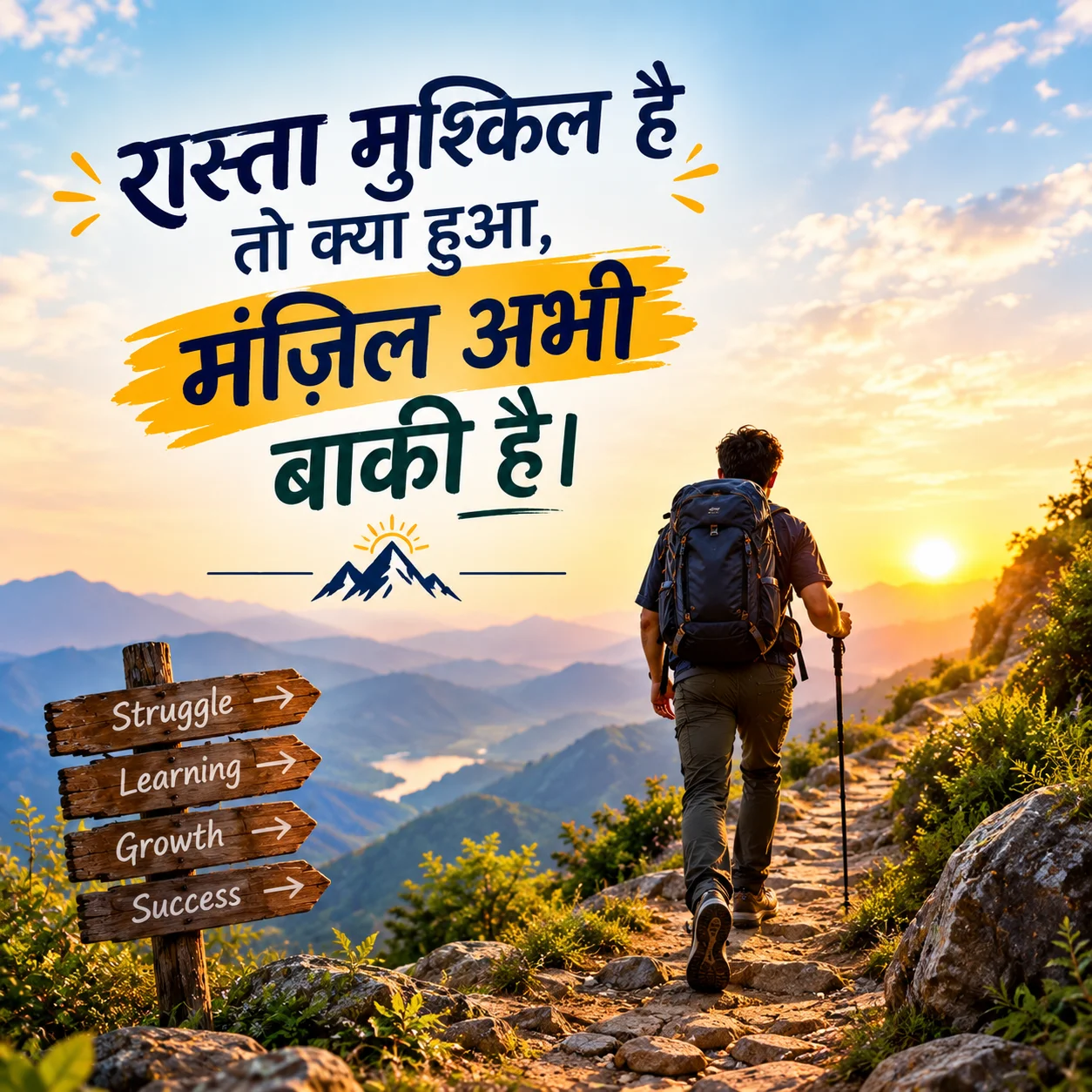 रास्ता मुश्किल है तो क्या हुआ, मंज़िल अभी बाकी है।