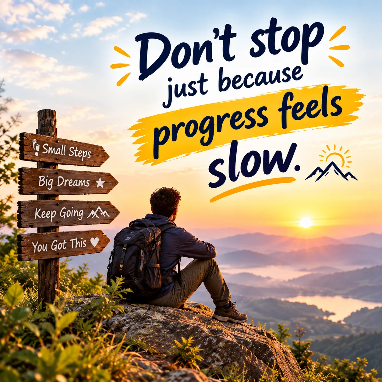 Don't stop just because progress feels slow.