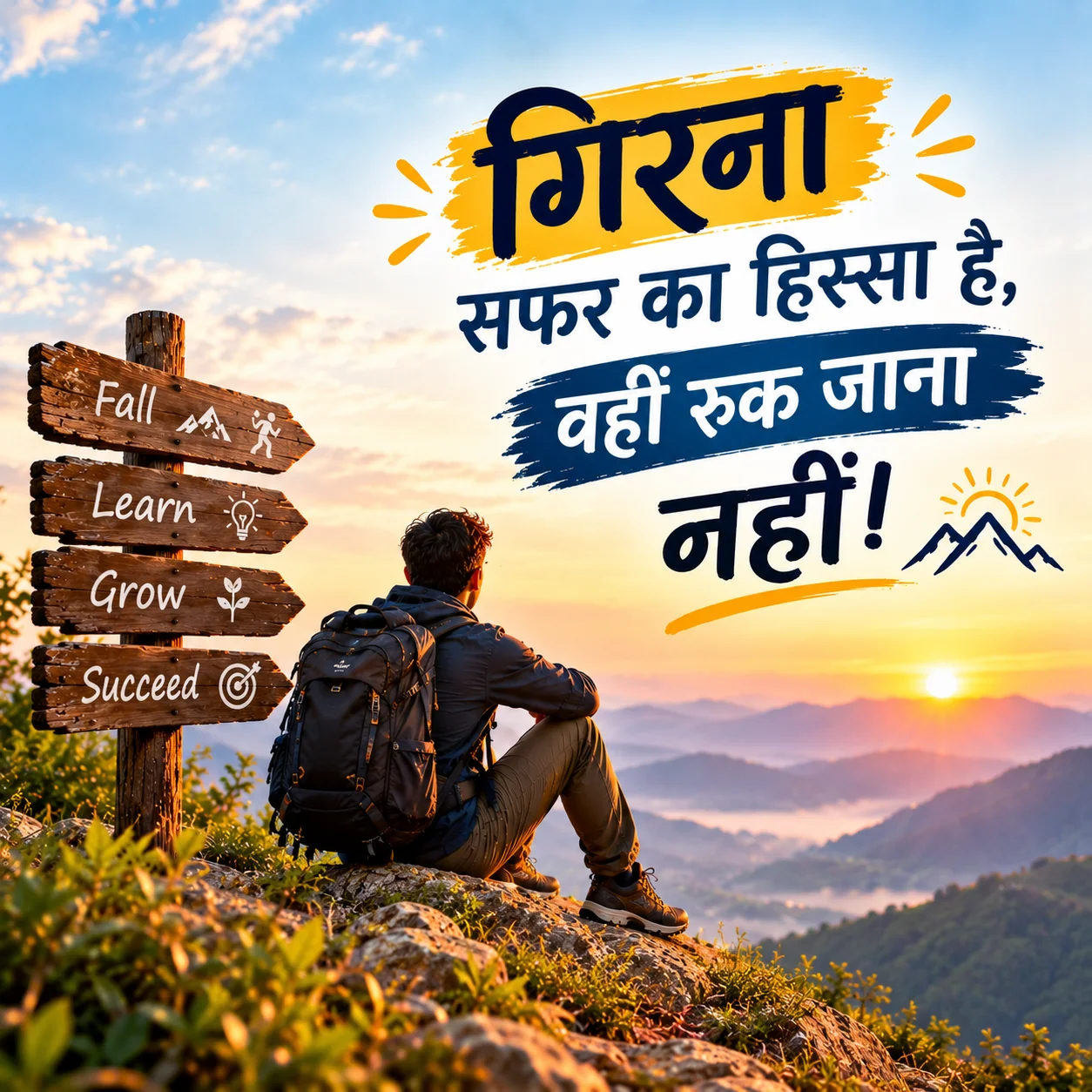 गिरना सफर का हिस्सा है, वहीं रुक जाना नहीं।
