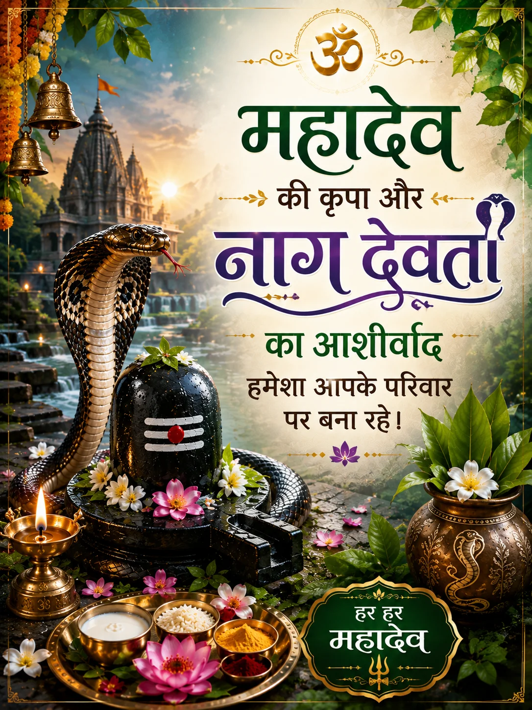🕉️ महादेव की कृपा और नाग देवता का आशीर्वाद हमेशा आपके परिवार पर बना रहे।