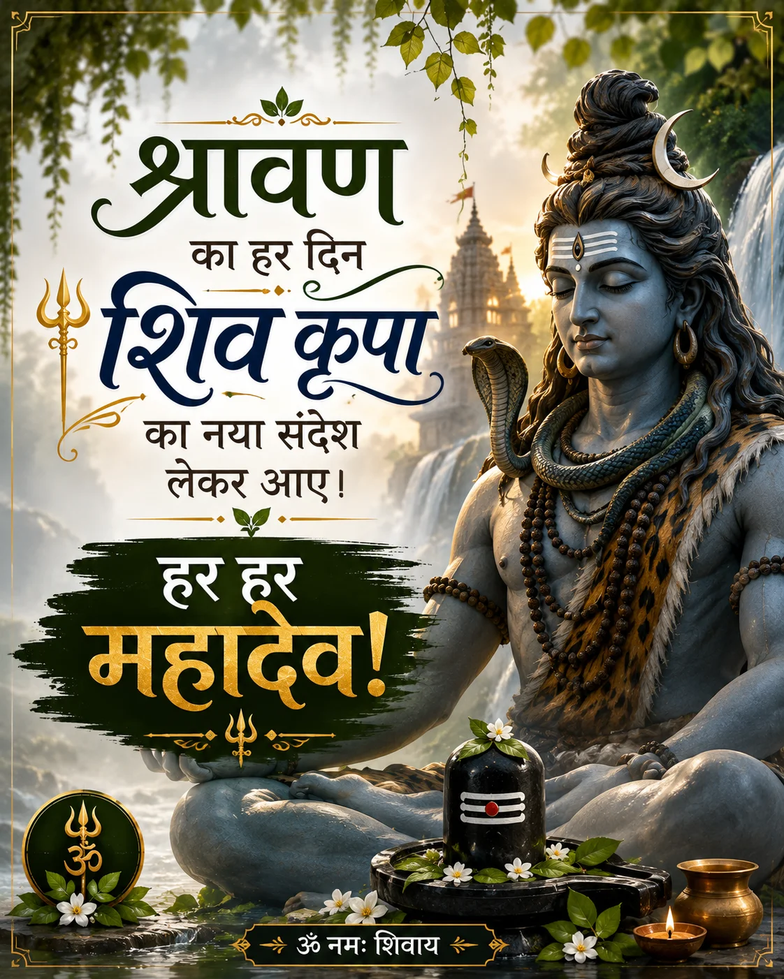 🌿 श्रावण का हर दिन शिव कृपा का नया संदेश लेकर आए। हर हर महादेव! 🔱