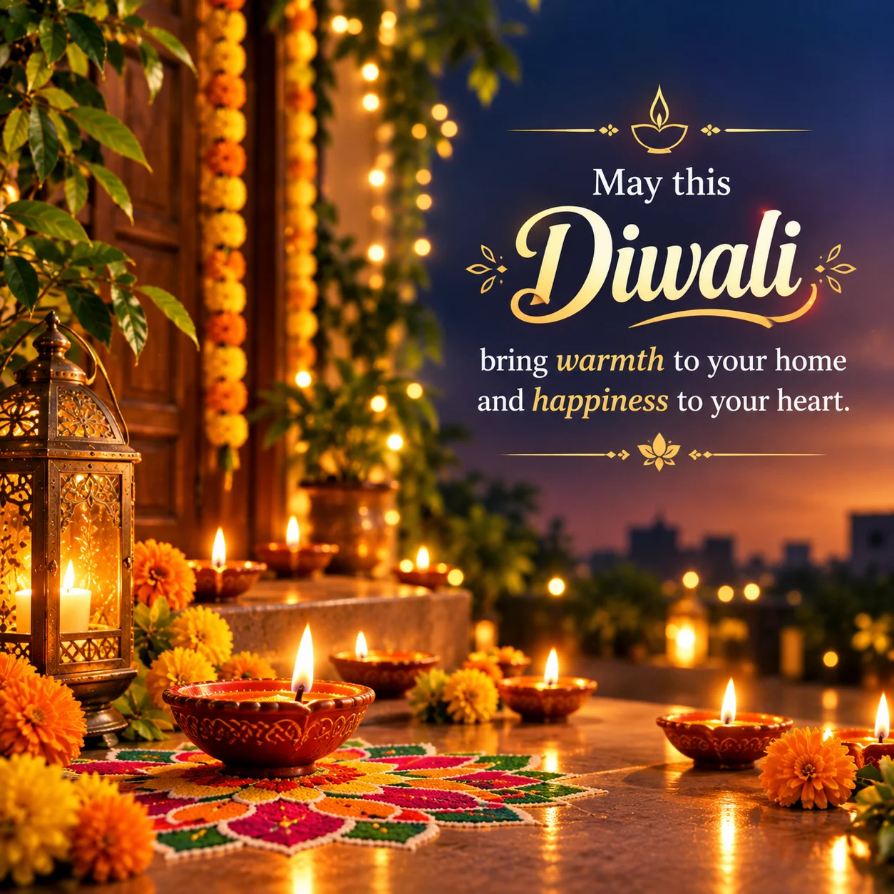 May this Diwali bring warmth to your home and happiness to your heart.