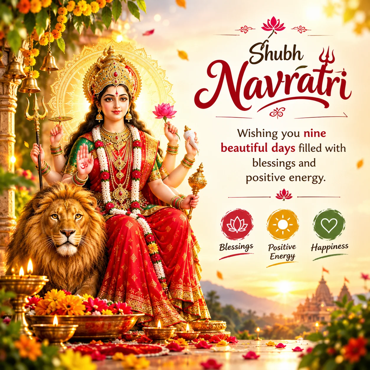 Wishing you nine beautiful days filled with blessings and positive energy.