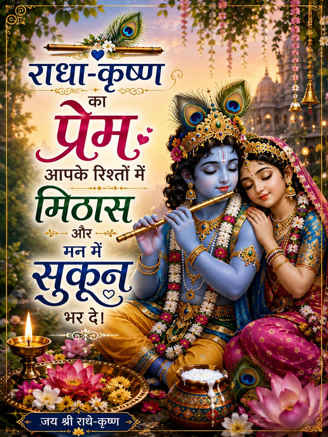 💙 राधा-कृष्ण का प्रेम आपके रिश्तों में मिठास और मन में सुकून भर दे।