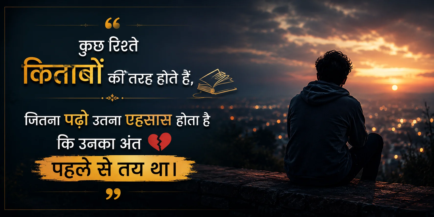 कुछ रिश्ते किताबों की तरह होते हैं, जितना पढ़ो उतना एहसास होता है कि उनका अंत पहले से तय था।