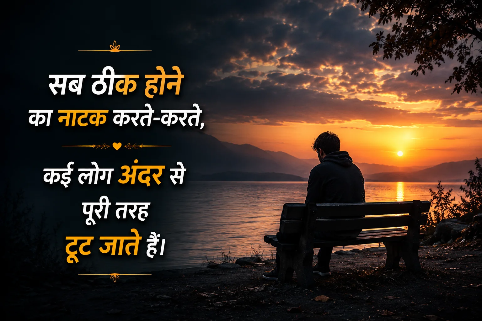 सब ठीक होने का नाटक करते-करते, कई लोग अंदर से पूरी तरह टूट जाते हैं।