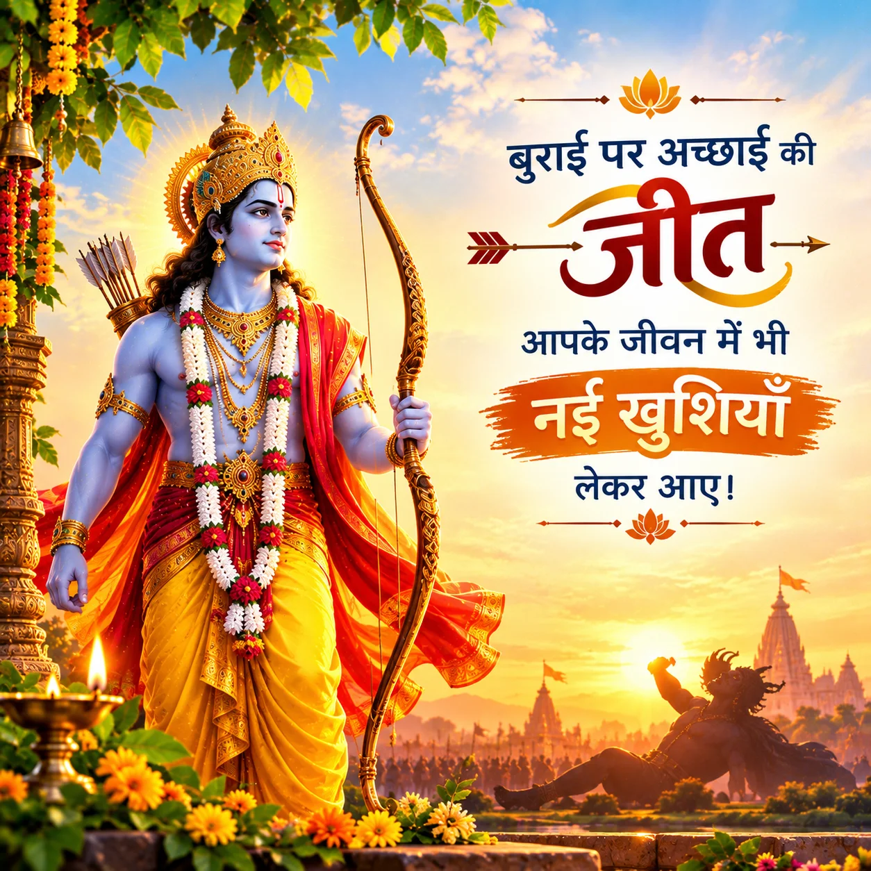 बुराई पर अच्छाई की जीत आपके जीवन में भी नई खुशियाँ लेकर आए।